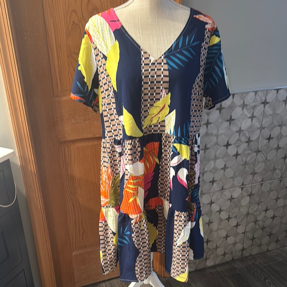 Colorful Geometric Print Women's dress